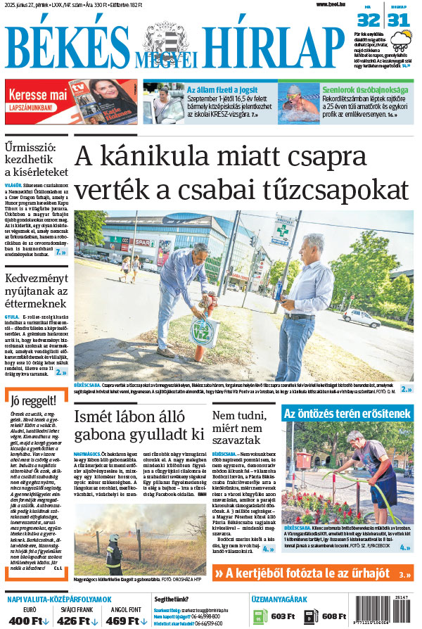 Lapszám: 2025.06.27. + MELLÉKLET