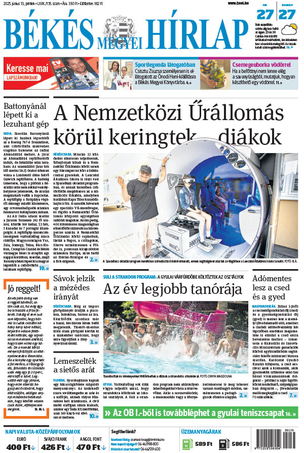 Lapszám: 2025.06.13. + MELLÉKLET