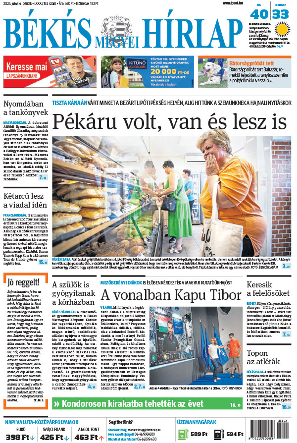 Lapszám: 2025.07.04. + MELLÉKLET