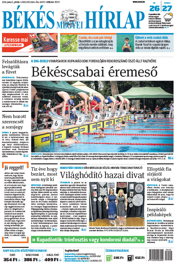 Lapszám: 2026. 06. 05. + MELLÉKLET