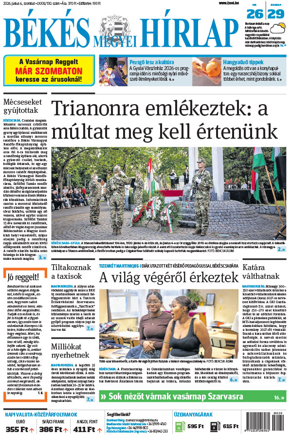 Lapszám: 2026. 06. 06.