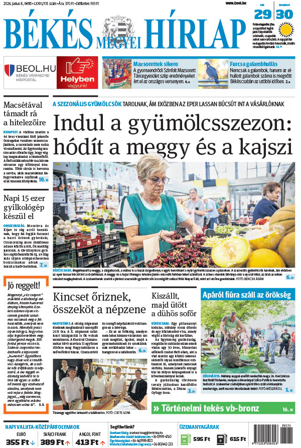 Lapszám: 2026. 06. 08.