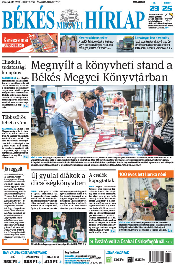 Lapszám: 2026. 06. 12. + MELLÉKLET