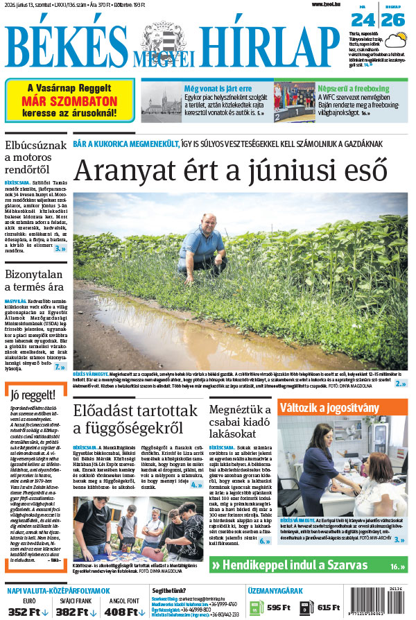 Lapszám: 2026. 06. 13.